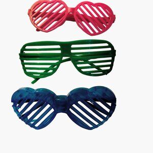 Heart Aviator Slotted Shutter Glasses Costume Festival Novelty Halloween Lot 3